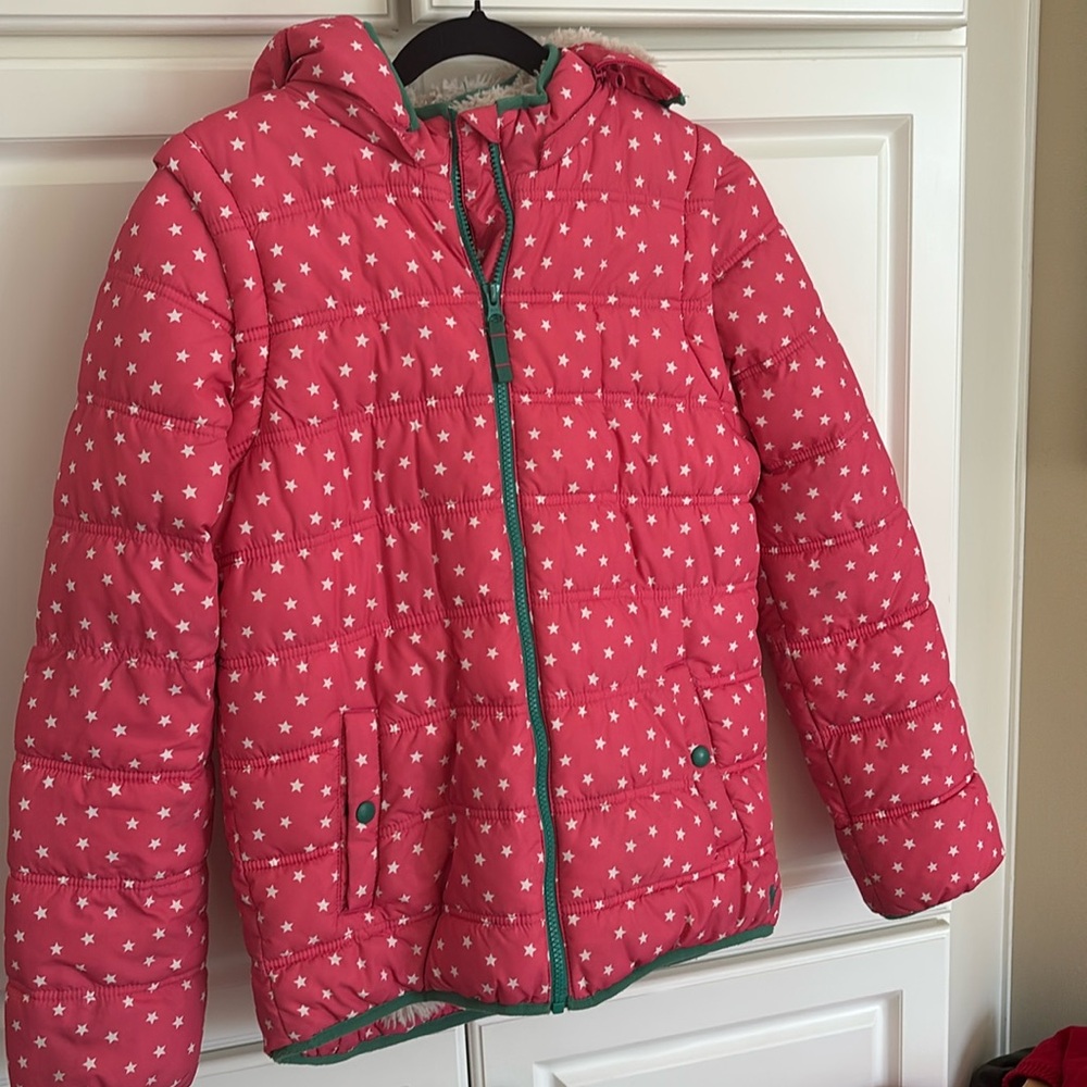 Mini Boden girls 2 in 1 convertible winter coat/vest jacket